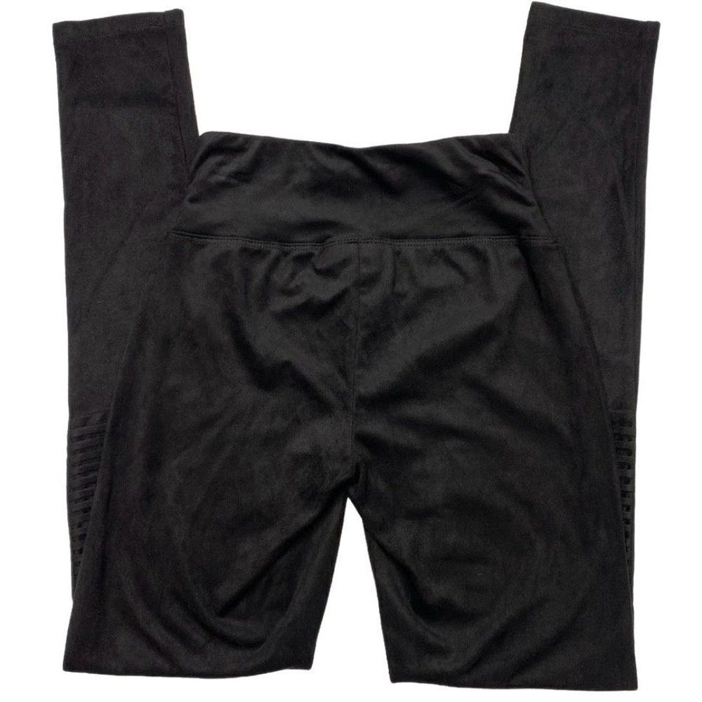 INC‎ Leggings Women's MEDIUM Black Faux Suede Moto-Accent Super Stretch NEW